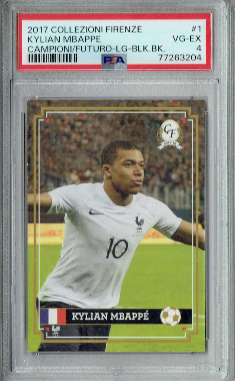 PSA 4 VG-EX Mbappe 2017 Campioni di Futuro #1 Large Black Back Rookie Card