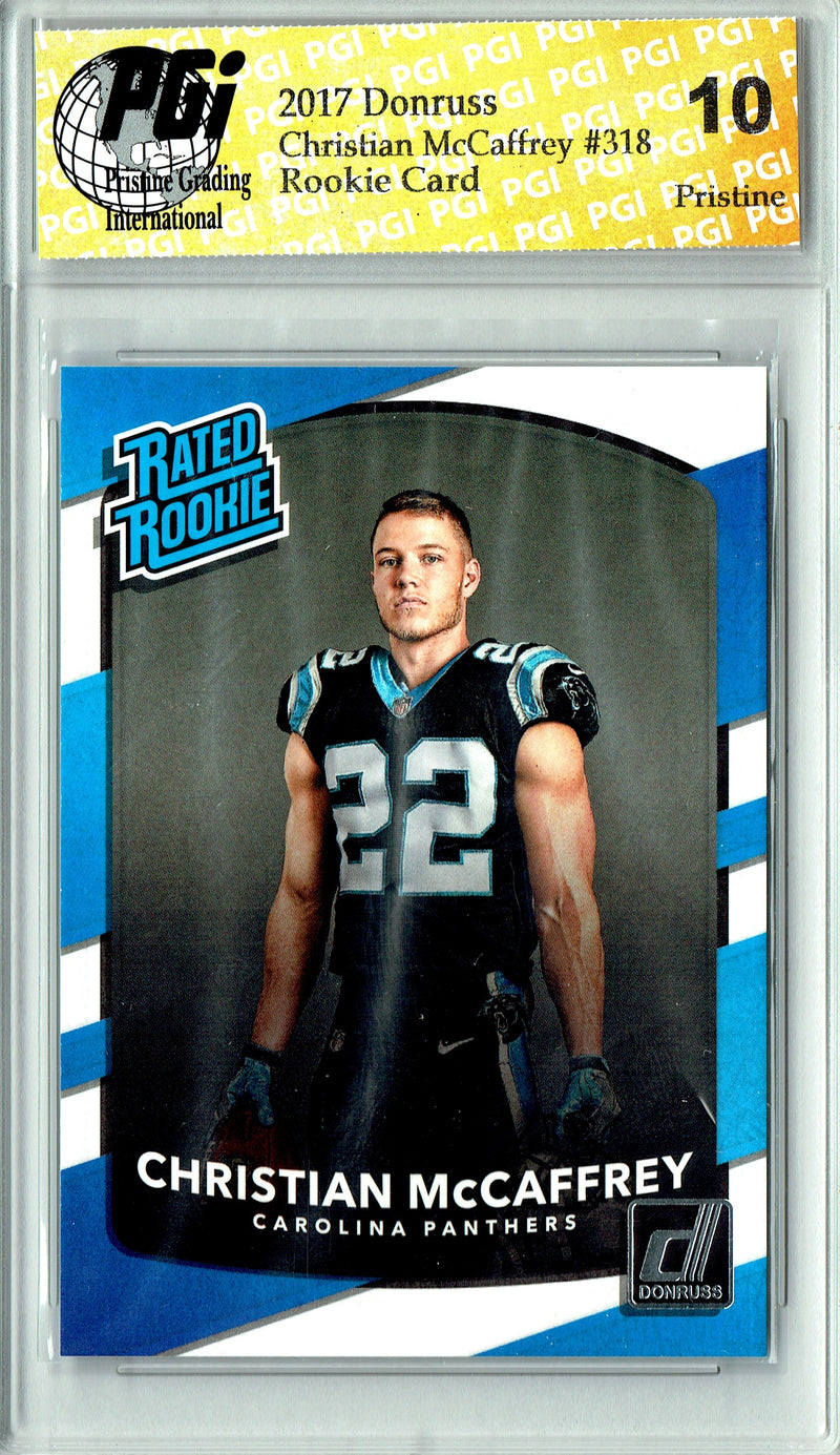 Christian McCaffrey 2017 Donruss Football #318 PRISTINE Rookie Card PGI 10