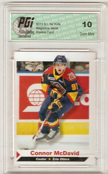 Connor McDavid 2013 SI for Kids Rookie Card Erie Otters Team Canada PGI 10 s.i.