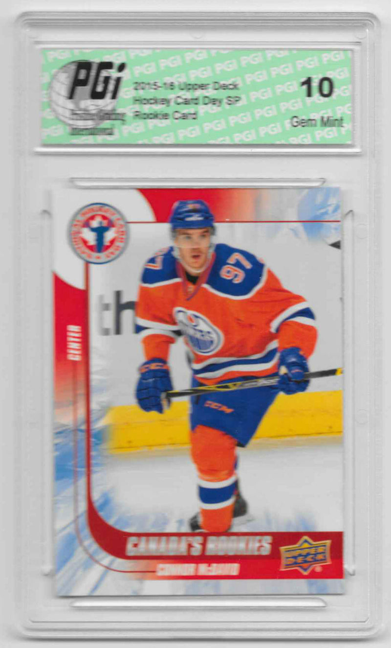 2015-16 Connor McDavid Upper Deck Hockey Day SP Rookie Card #6 PGI 10 Oilers