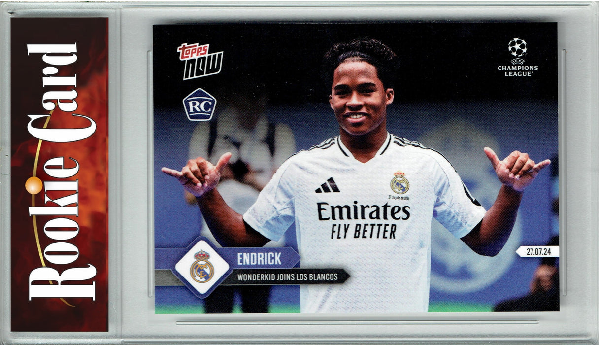 Certified Mint+ Endrick 2024 Topps Now #142 Joins Real Madrid Rookie Card Real Madrid