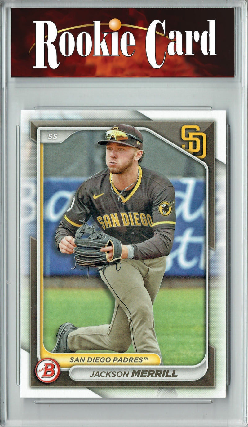 Certified Mint+ Jackson Merrill 2024 Bowman Prospects #99 Rookie Card San Diego Padres