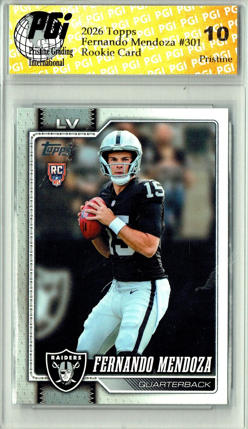 Fernando Mendoza 2026 Topps Flagship #301 Pristine Rookie Card PGI 10