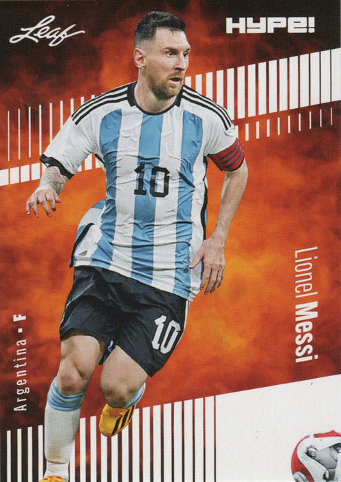 3) Mint Lionel Messi 2023 Leaf Hype! Argentina, Barcelona, Inter Miami Card Lot