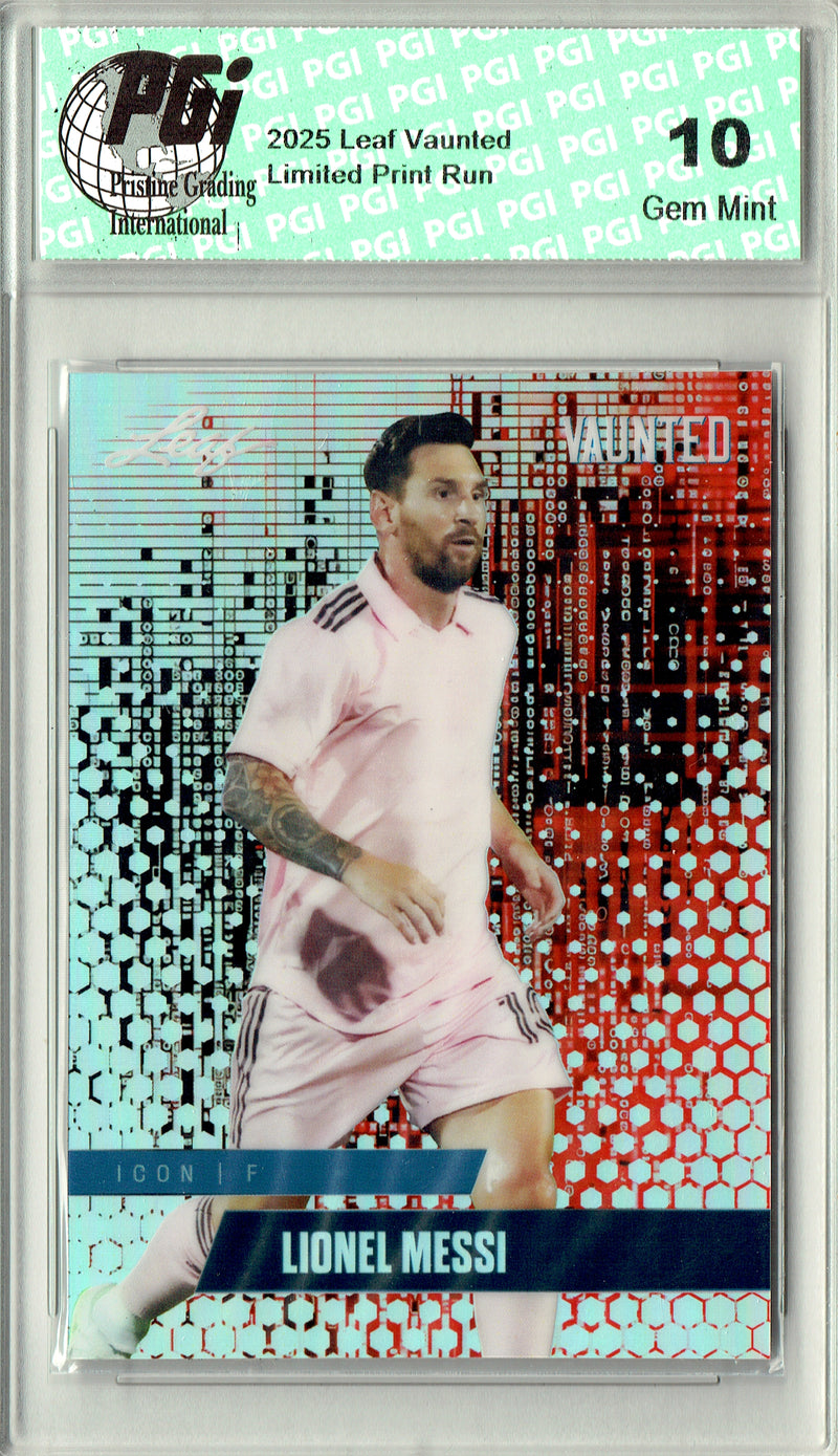 Lionel Messi Trading Card 2025 Leaf Vaunted #VM-04 1/1 Matrix, PGI 10, Inter Miami Soccer