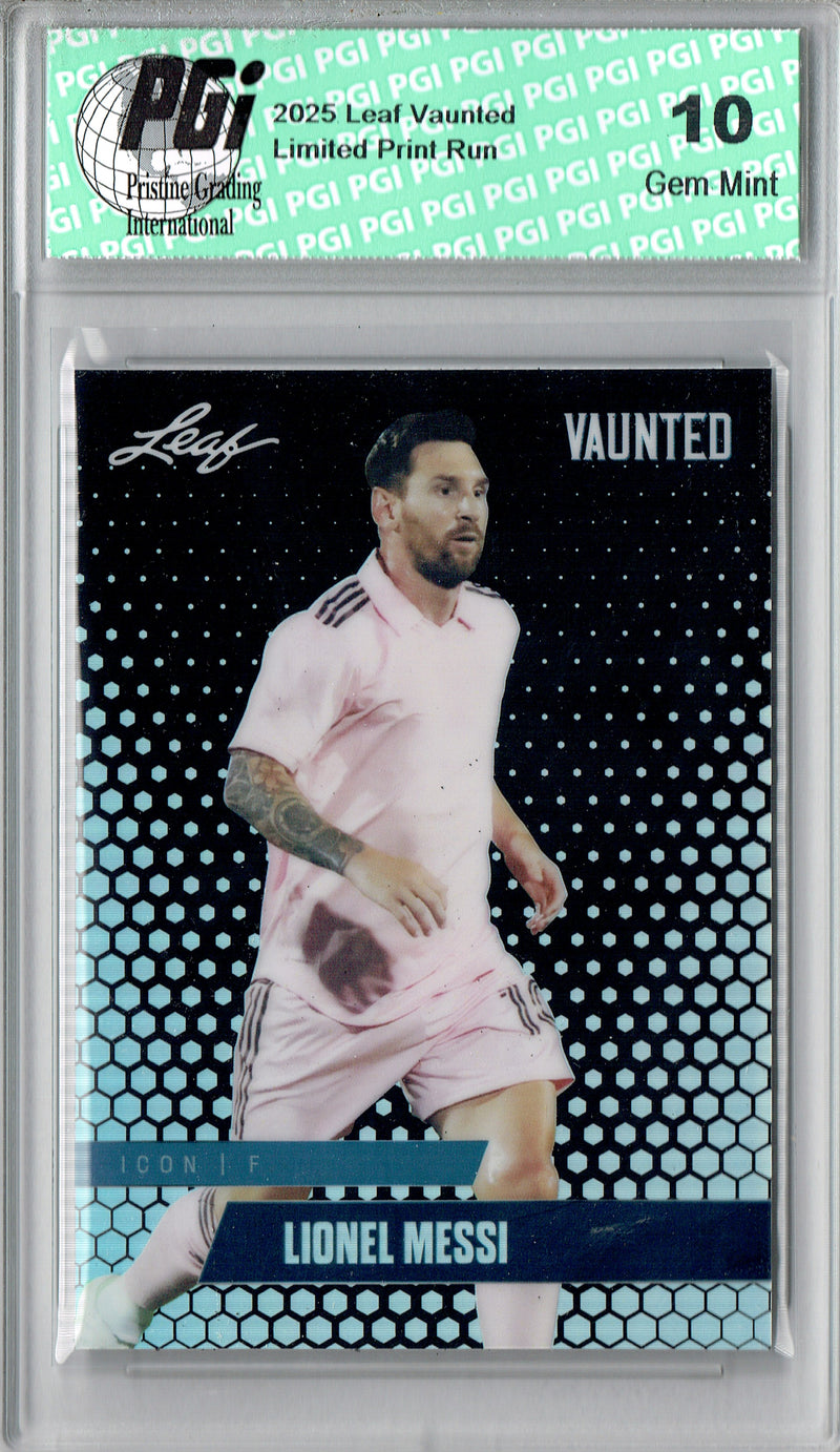 Lionel Messi 2025 Leaf Vaunted Metal #VM-04 Black 7 Made Rare Card PGI 10