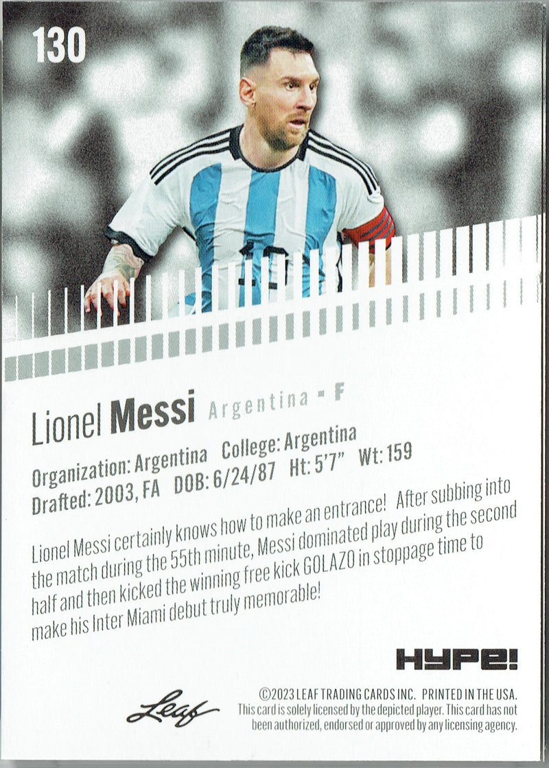 Mint Lionel Messi 2023 Leaf HYPE! #130 Just 5000 Ever Made! Rare Trading Card Argentina