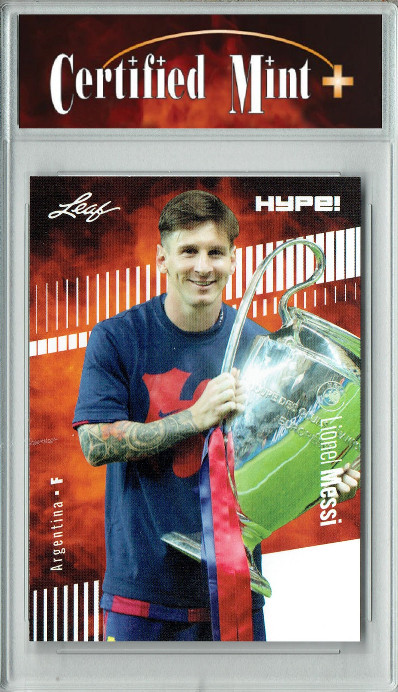 Certified Mint+ Lionel Messi 2024 Leaf HYPE! #166 Only 5000 Made Trading Card Barcelona F.C.