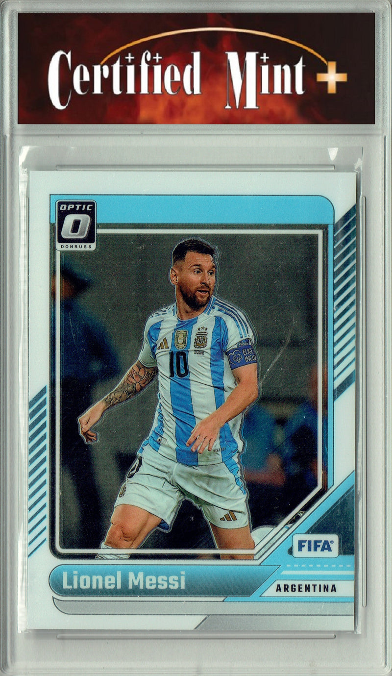 Certified Mint+ Lionel Messi 2024 Donruss Optic #80 Argentina Champions Rare Trading Card Argentina