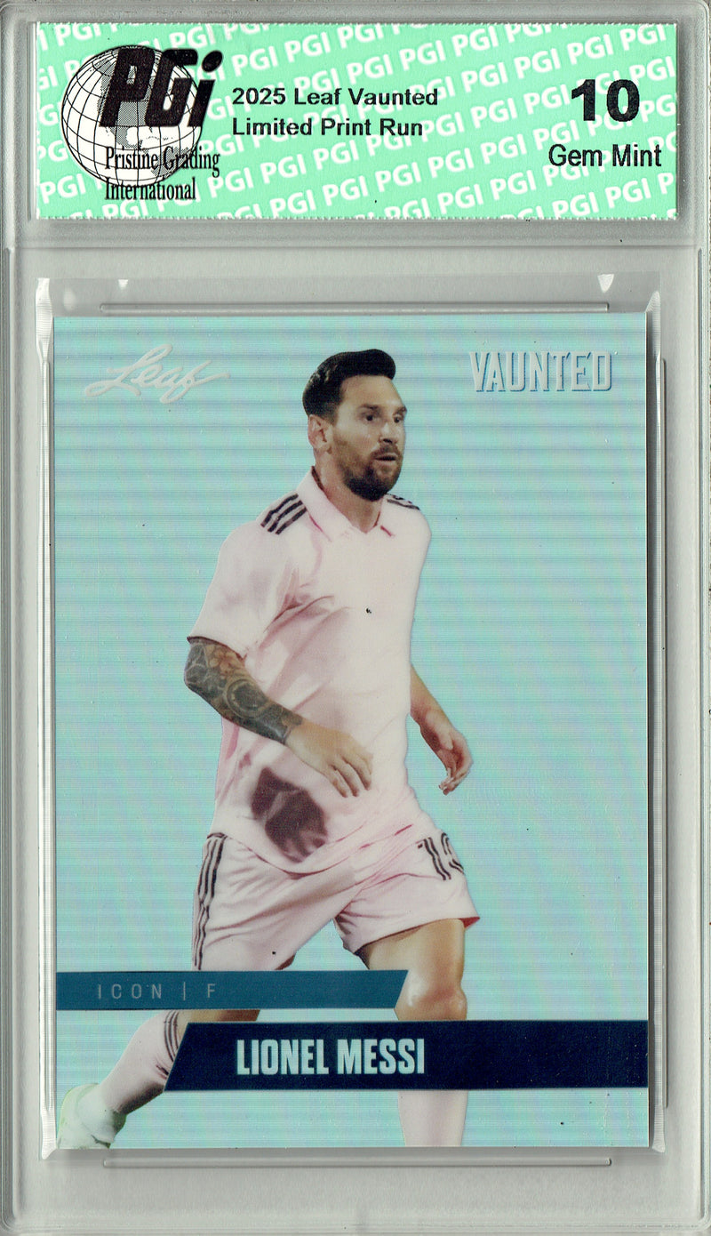 Lionel Messi 2025 Leaf Vaunted Metal #VM-04 Silver 25 Made Rare Card PGI 10