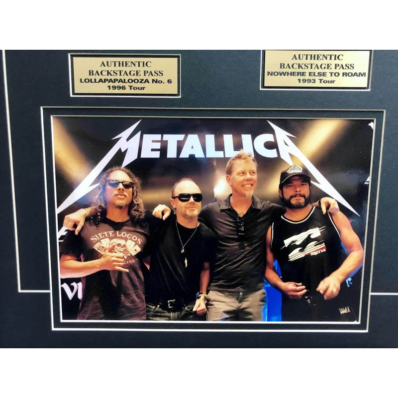Metallica Framed World Tour Backstage Pass Collage COA 16x26 Lollapalooza Photos