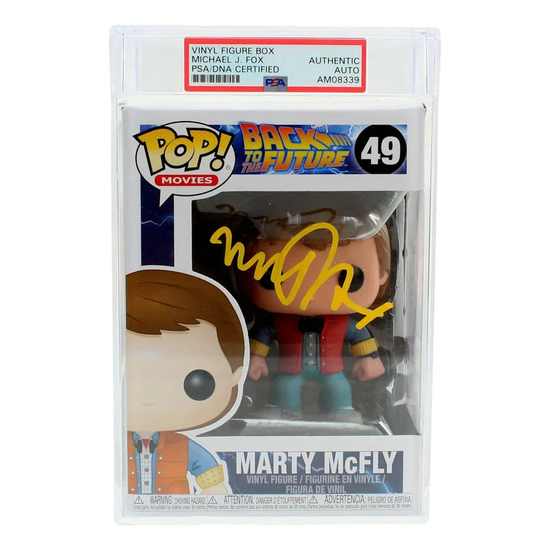 Michael J. Fox Autographed Back to the Future Funko Pop #49 Marty Mcfly PSA/DNA Slabbed