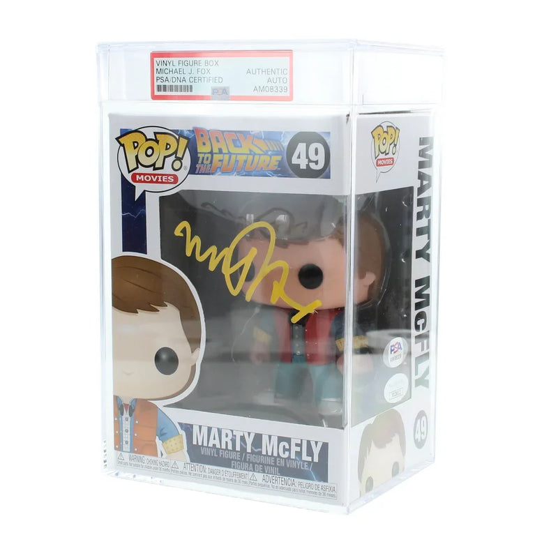 Michael J. Fox Autographed Back to the Future Funko Pop #49 Marty Mcfly PSA/DNA Slabbed