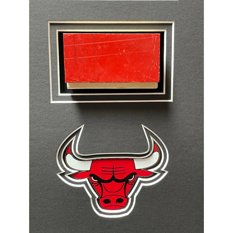 Michael Jordan / Magic Johnson Authentic Game Used Chicago Bulls LA Lakers Floors Framed Team Coas