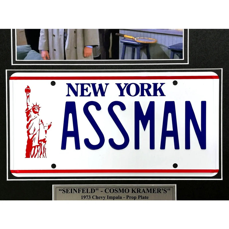 Michael Richards Seinfeld Kramer's Signed License Plate Framed JSA COA Assman