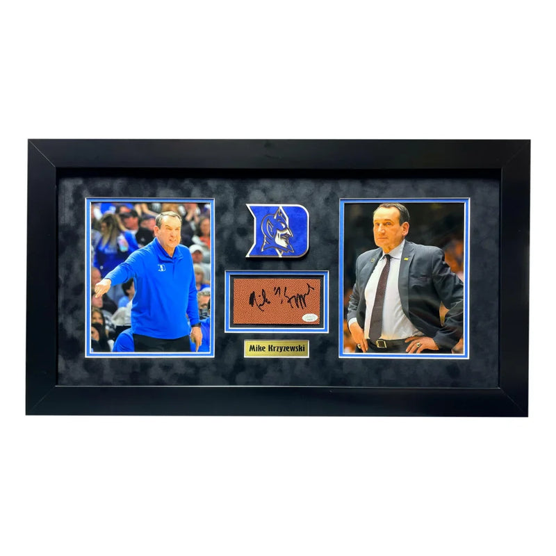Mike Kzyzewski "Coach K" Autographed Duke Cut Collage 8x10 Photo JSA COA Framed