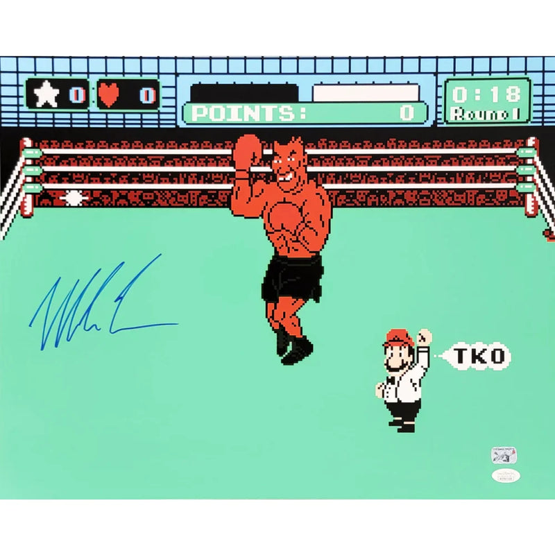 Mike Tyson Autographed Nintendo Punch out 16x20 Photo Framed Signed JSA Nes Game Controller