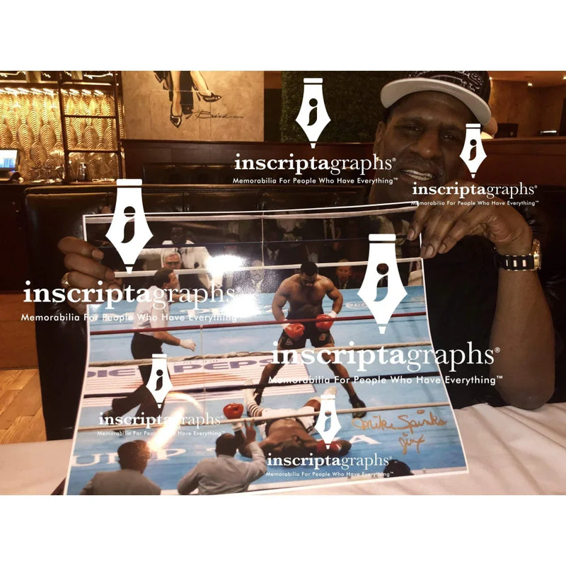 Mike Tyson / Michael Spinks Dual Signed Tyson vs. 16x20 Photo *91 Second KO* #D/20