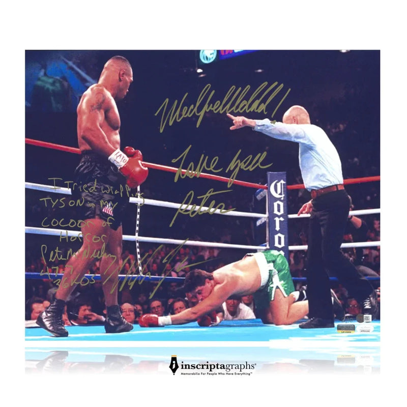 Mike Tyson / Peter Mcneeley Dual Signed & Inscribed Tyson vs. 16x20 Photo #D/10