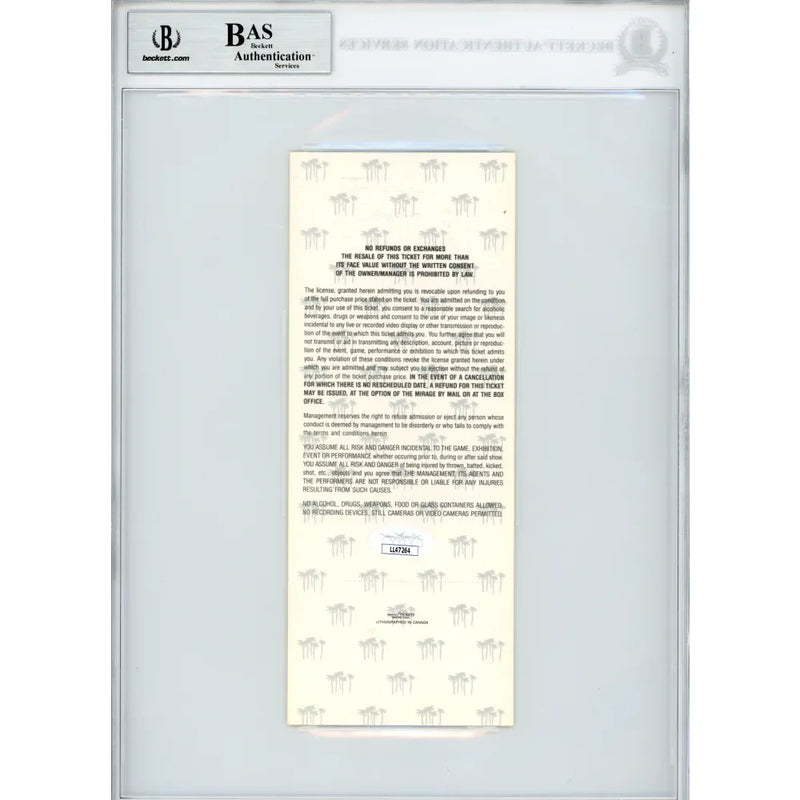 Mike Tyson Signed Authentic Ticket Vs Ruddock 3/18/1991 COA BAS Autograph