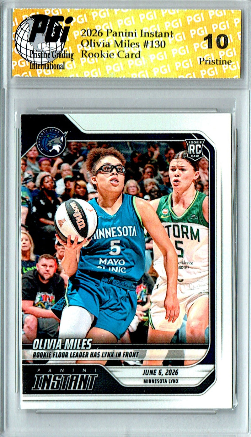 Olivia Miles Rookie Card 2026 Panini Instant #130 PRISTINE, PGI 10, Minnesota Lynx Basketball