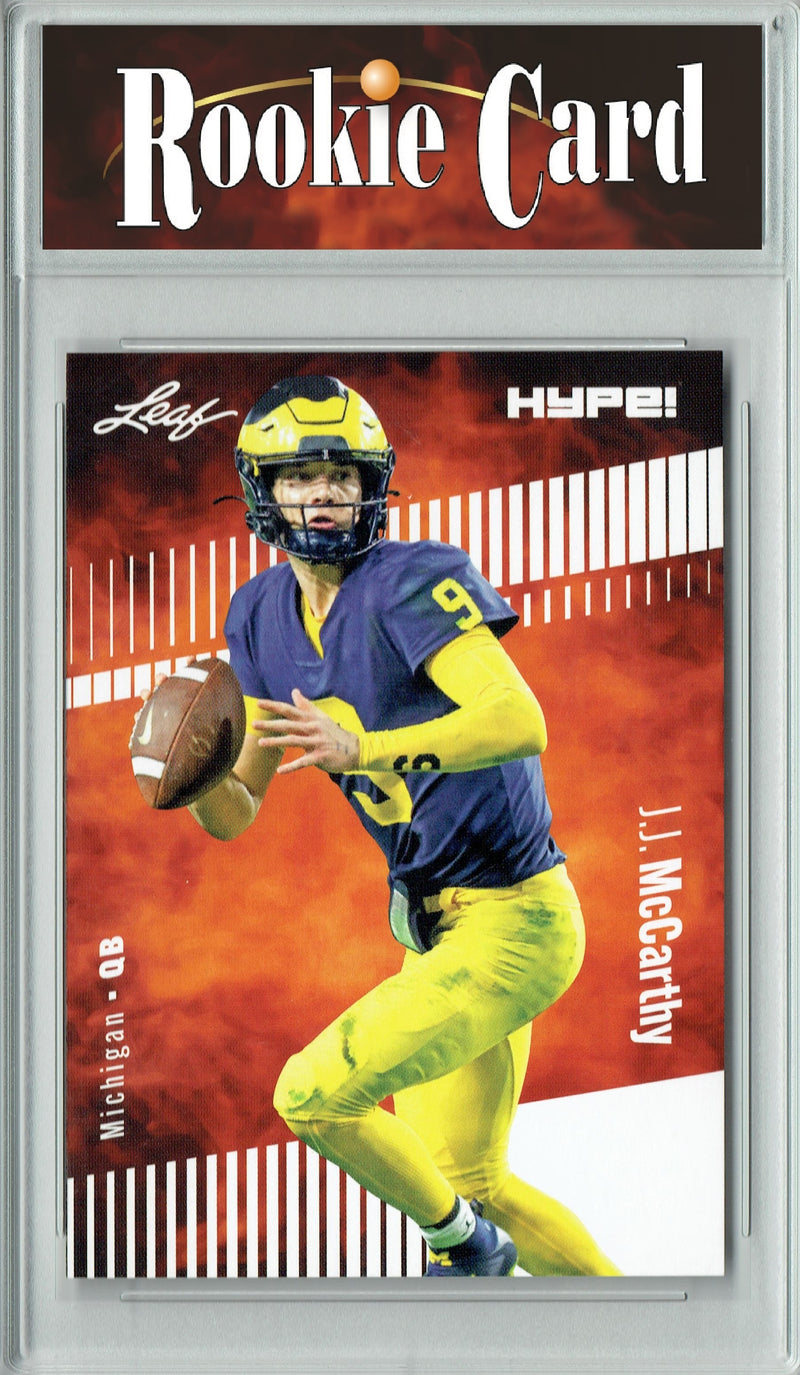 J.J. McCarthy Rookie Card Minnesota Football Trading Card 2023 Leaf HYPE! #122A Just 5000 Made!  Certified Mint+