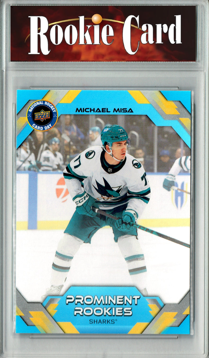 Michael Misa Rookie Card 2026 Upper Deck #NHCD-3 National Hockey Card Day, Certified Mint+ Condition, San Jose Sharks Hockey