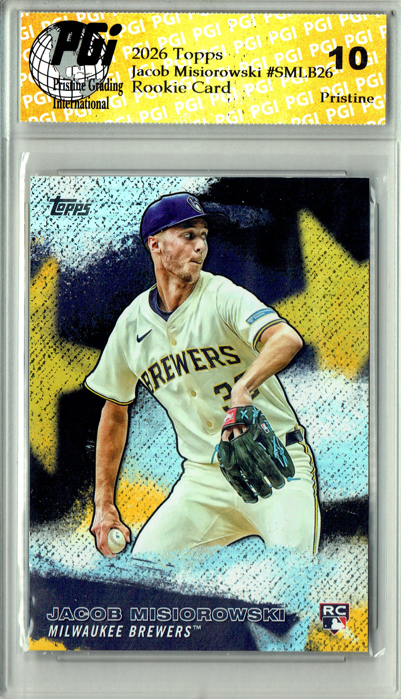 Jacob Misiorowski Rookie Card 2026 Topps #SMLB26 PRISTINE, PGI 10, Milwaukee Brewers Baseball