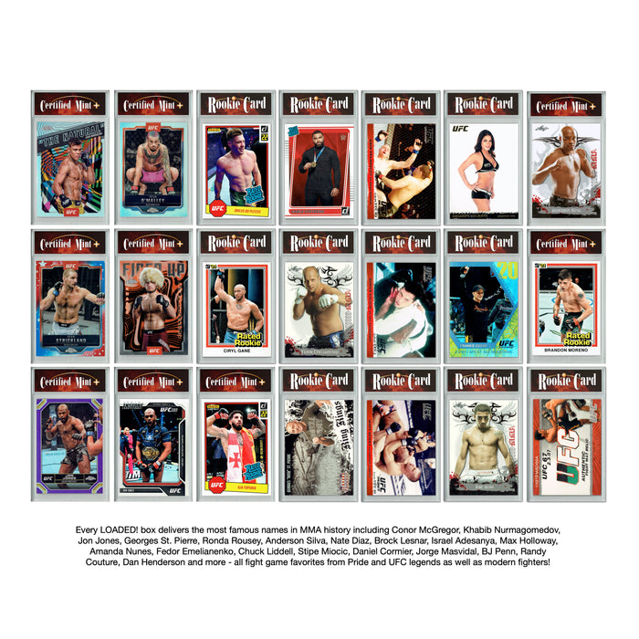 LOADED! MMA Fighter Collector’s Box 4 Certified Mint+ Rookie Cards & Rarities - GSP, Fedor, Gracie, Dana White, Connor McGregor, Liddell, & Anderson Silva
