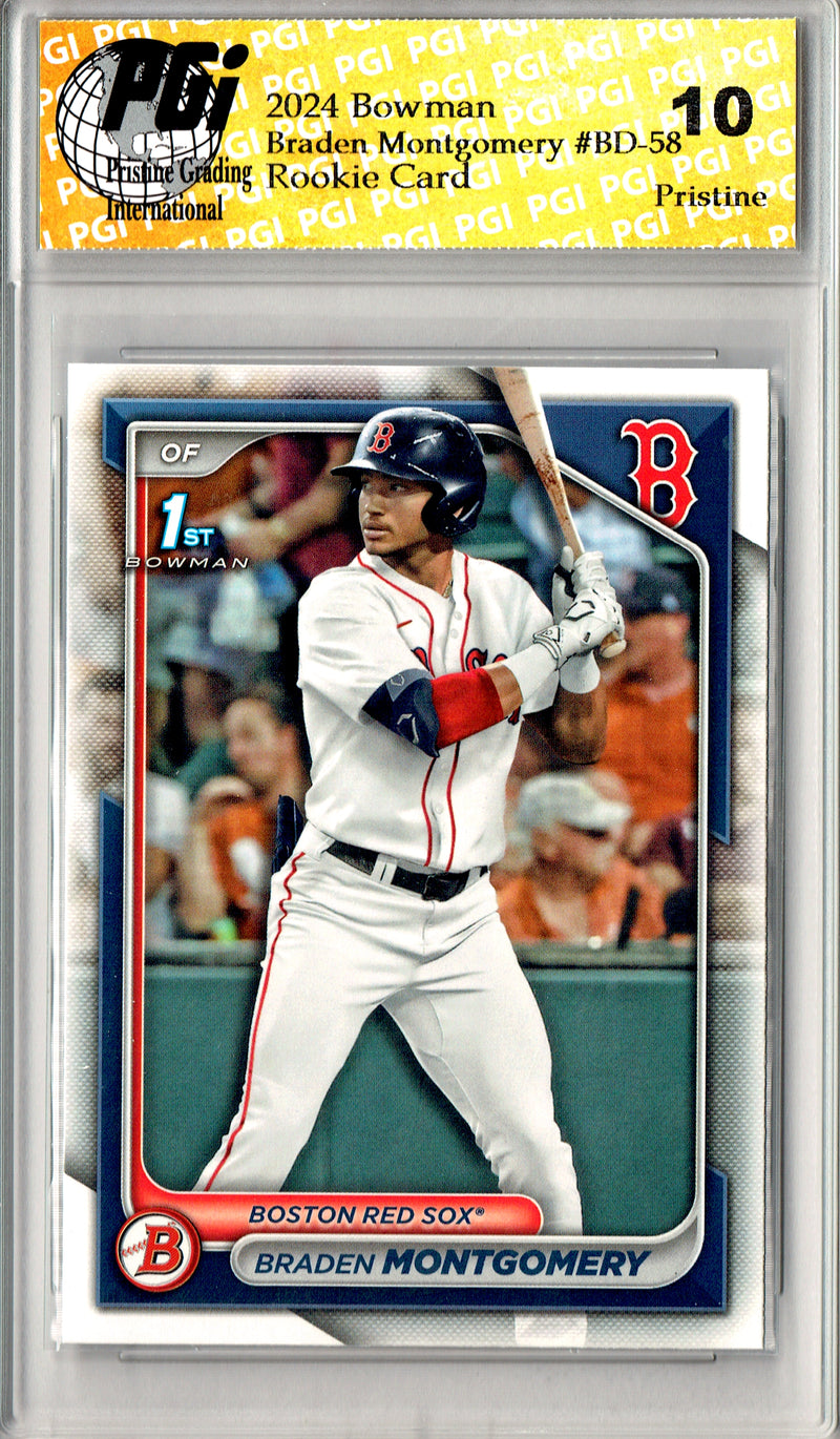 Braden Montgomery Rookie Card 2024 Bowman Draft #BD-58 PRISTINE, PGI 10, Boston Red Sox Baseball