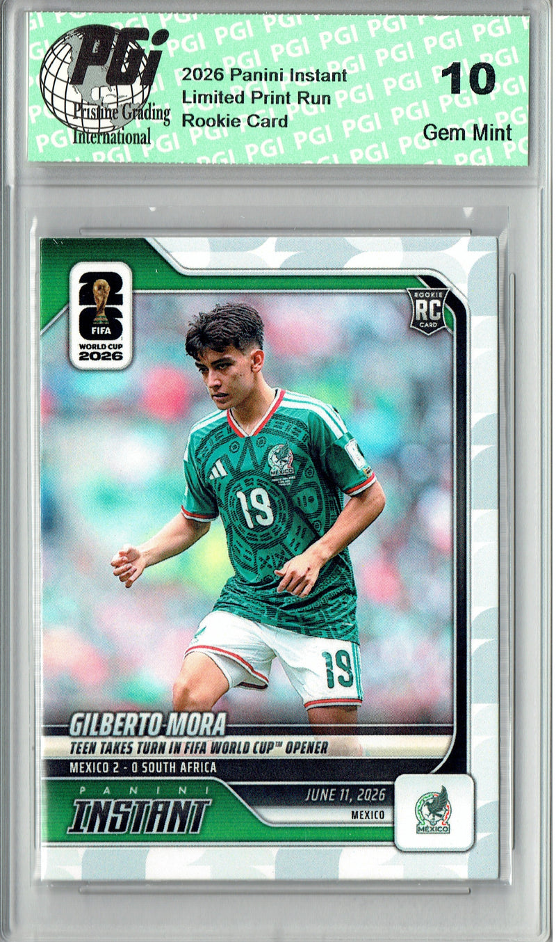 3) Gilberto Mora 2026 Panini Instant Rookie Cards #4 #118 #179 El Tri, PGI 10