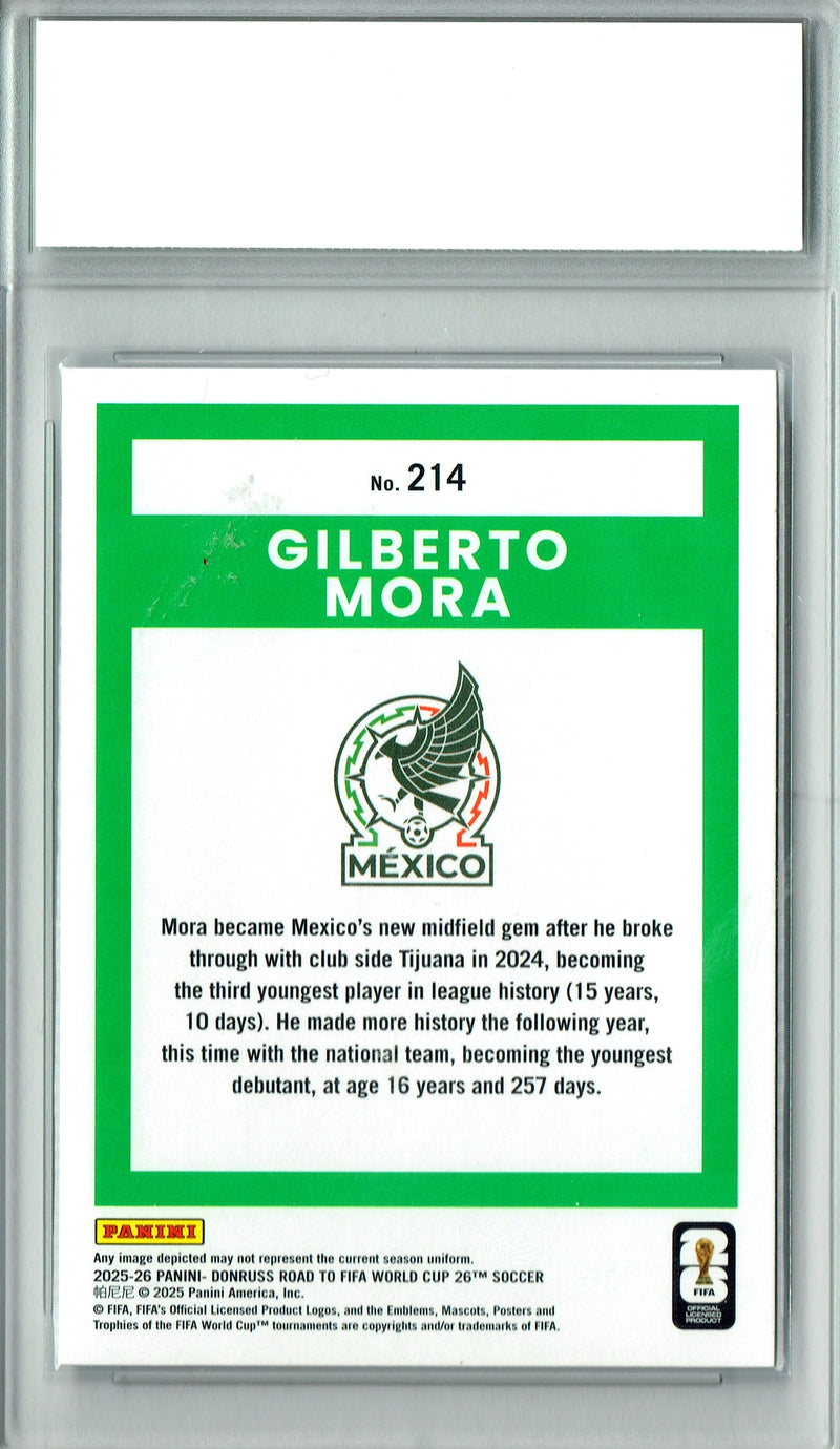 Gilberto Mora Rookie Card 2025 Donruss #214 World Cup, Certified Mint+ Condition, Mexico Soccer