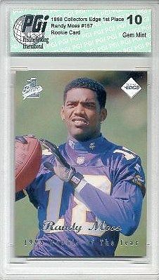 Randy Moss 1998 Edge 1st Place Rookie Card PGI 10 Hall of Fame