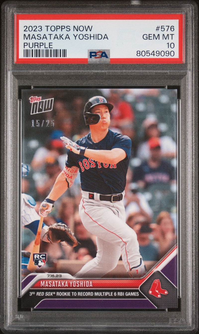 PSA 10 Masataka Yoshida 2023 Topps Now #576 Purple SP #15/25 Rookie Card