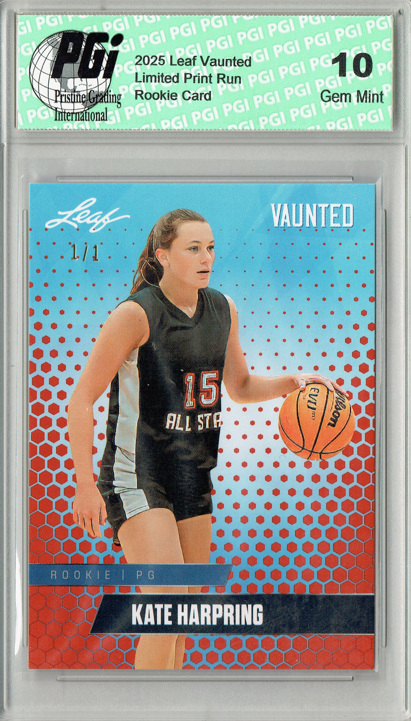 Kate Harpring 2025 Leaf Vaunted #V-04 Masterpiece 1 of 1 Rookie Card PGI 10