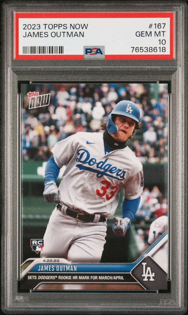James Outman PSA 10 2023 Topps Now #167 Rookie Card Dodgers
