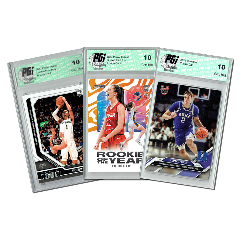 Basketball's Next Big Thing 3-Card PGI 10 Superpack Caitlin Clark ROTY, Victor Wembanyama, & Cooper Flagg