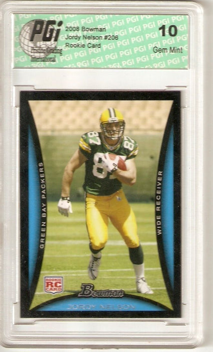 Jordy Nelson 2008 Bowman Draft Rookie Card #206 Packers PGI 10