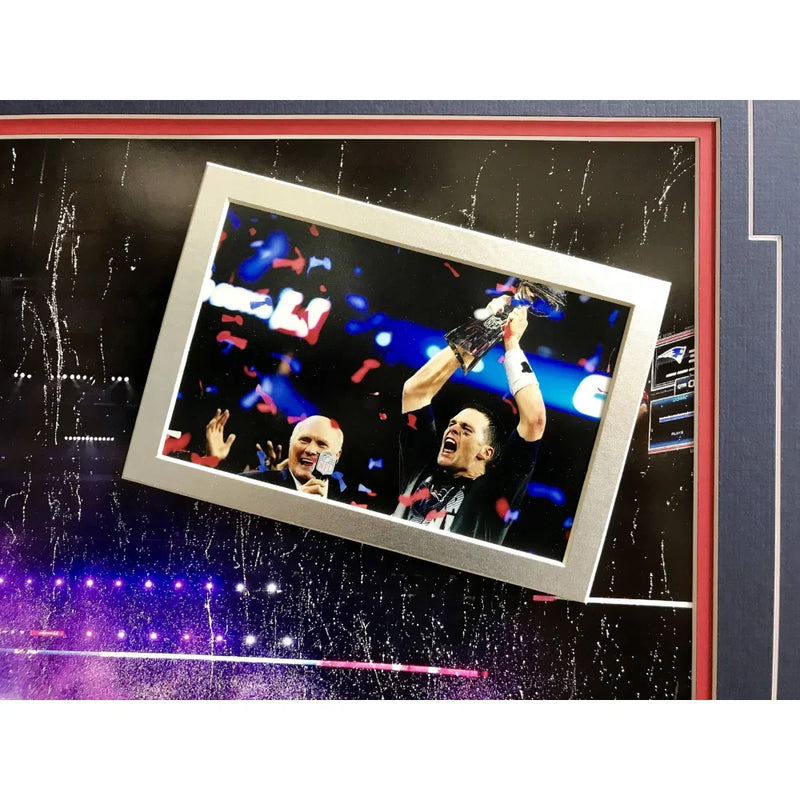 New England Patriots Super Bowl Champs Authentic Confetti Framed 16x20 Collage