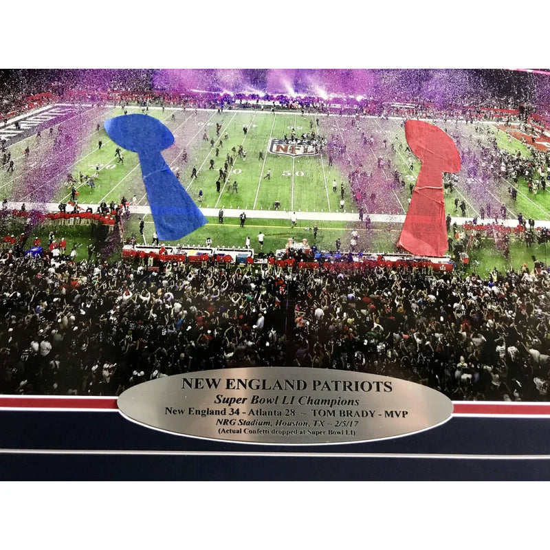New England Patriots Super Bowl Champs Authentic Confetti Framed 16x20 Collage