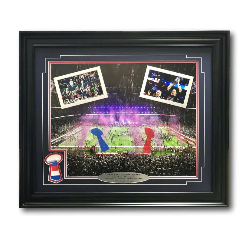 New England Patriots Super Bowl Champs Authentic Confetti Framed 16x20 Collage