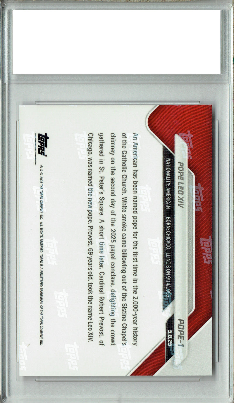 Certified Mint+ Pope Leo XIV 2025 Topps Now Special Edition Card