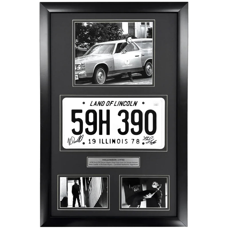 Nick Castle Autographed Michael Myers Halloween License Plate Framed Memorabilia JSA COA Signed