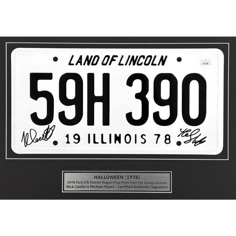 Nick Castle Autographed Michael Myers Halloween License Plate Framed Memorabilia JSA COA Signed