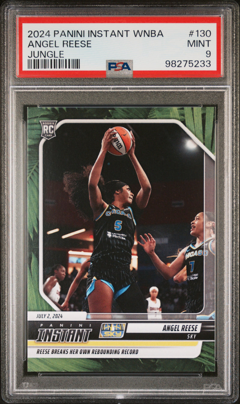 PSA 9 Angel Reese 2024 Panini Instant #130 Jungle SP Only 25 Made Rookie Card Chicago Sky