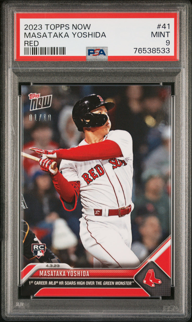 Masataka Yoshida PSA 9 2023 Topps Now #41 Rookie Card Red #1/10 Red Sox