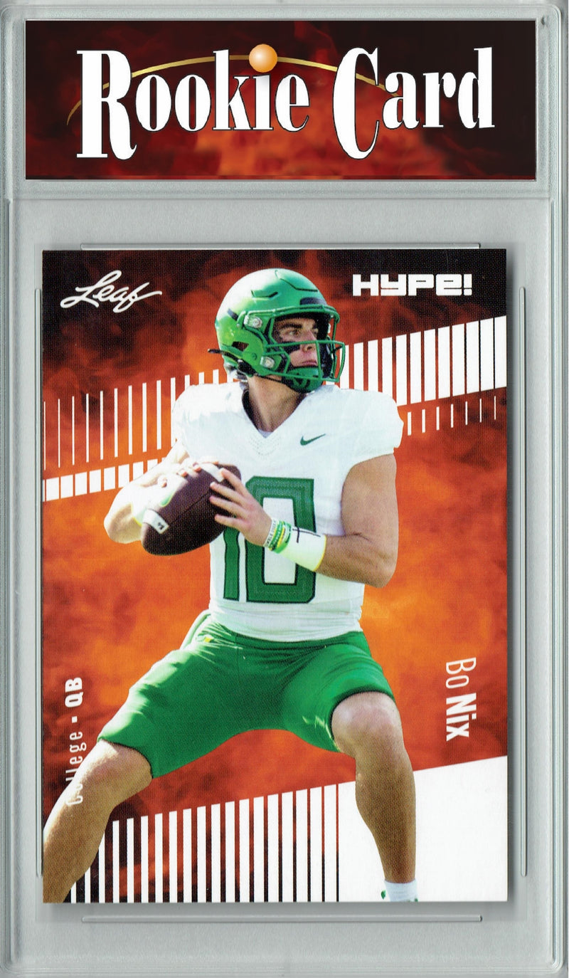 Bo Nix Rookie Card Denver Football Trading Card 2023 Leaf HYPE! #103 Only 5000 Made!  Certified Mint+