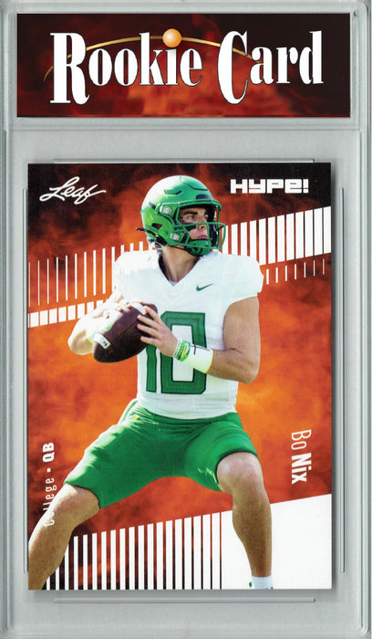 Certified Mint+ Bo Nix 2023 Leaf HYPE! #103 Only 5000 Made! Rookie Card Denver Broncos