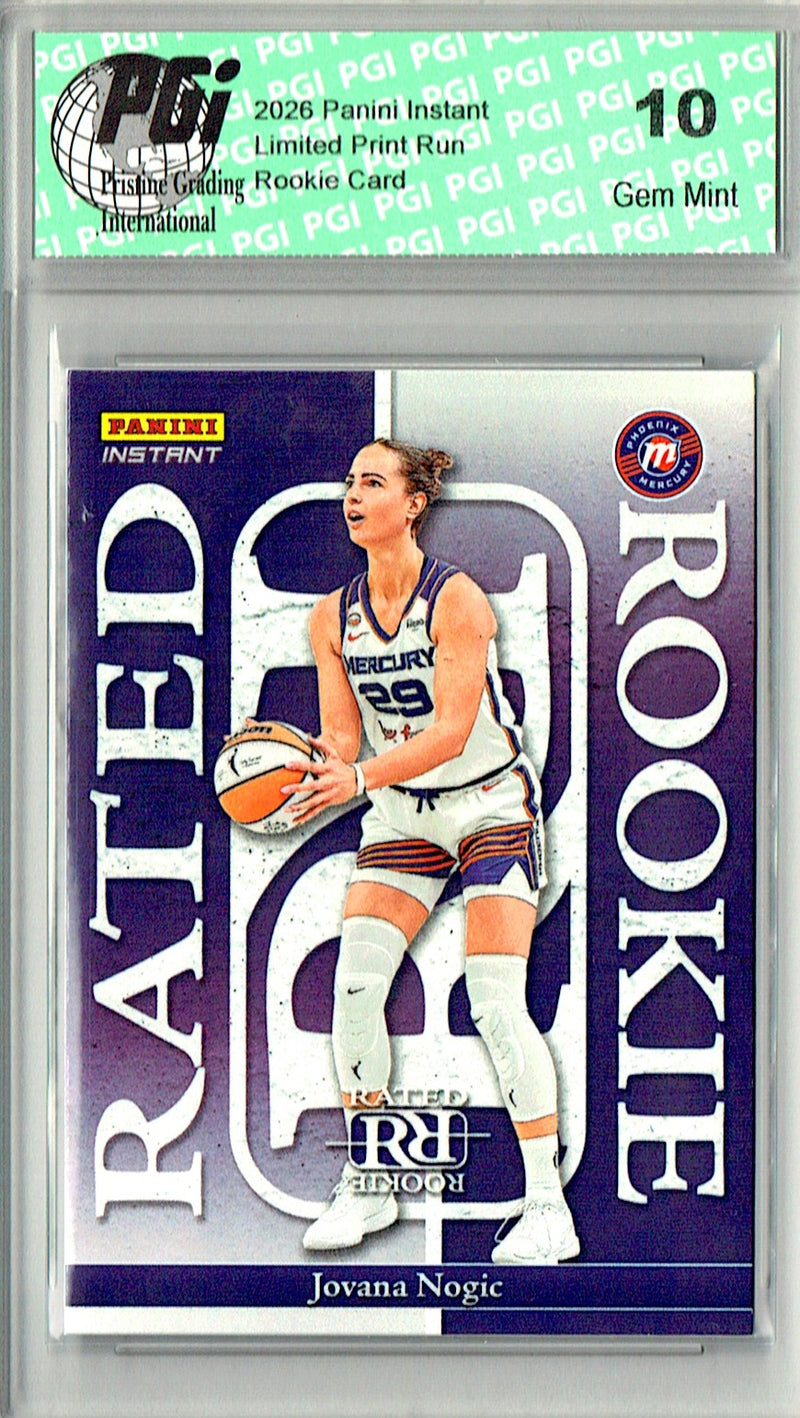 Jovana Nogic Rookie Card 2026 Panini Instant #RRR-5 Rated Rookie, Certified Mint+ Condition, Phoenix Mercury Basketball