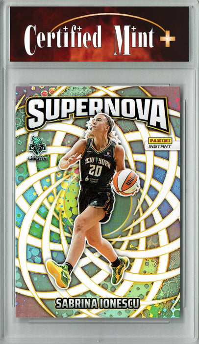 Certified Mint+ Sabrina Ionescu 2025 Panini Instant #SN-8 Supernova 3655 Made Rare Trading Card New York Liberty